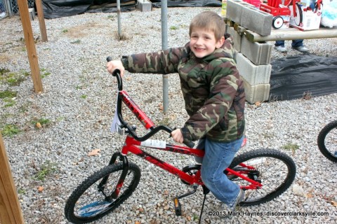 A lucky boy won a mountain bike.