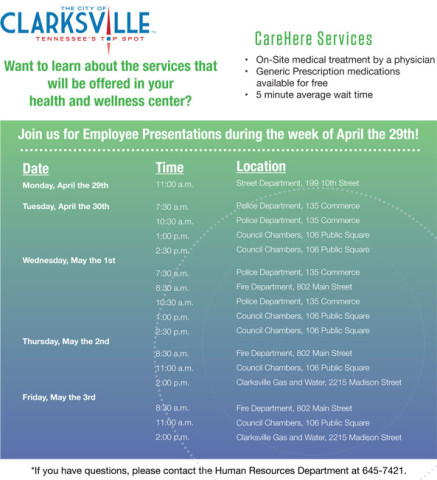 Clarksville Employee Presentation Flyer
