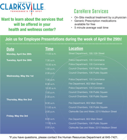 Clarksville Employee Presentation Flyer Clarksville Employee Presentation Flyer