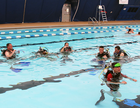 Discover Scuba at Clarksville's Indoor Aquatic Center.