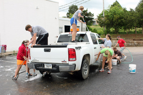 MCHS Fellowship of Christian Athletes held a Car Wash Saturday at Hilltop