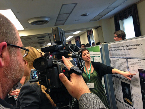 APSU student Eva Grebe is interviewed about her research during the Council on Undergraduate Research’s Posters on the Hill Convention in Washington, D.C.