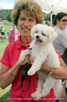Clarksville city mayor Kim McMillan and her dog Stevie Ray, a Maltese