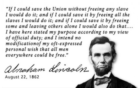 Abraham Lincoln statement on slavery.