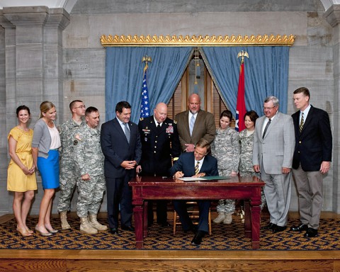 Pro-Veteran Bill Officially Signed Into Law by Tennessee Governor Bill Haslam. Pro-Veteran Bill Officially Signed Into Law by Tennessee Governor Bill Haslam.