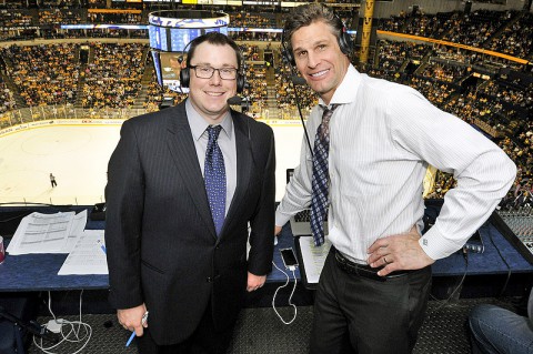Tom Callahan and Stu Grimson. Nashville Predators Broadcast Team. (Photo provided by Tom Callahan and Nashville Predators) Tom Callahan and Stu Grimson. Nashville Predators Broadcast Team. (Photo provided by Tom Callahan and Nashville Predators)