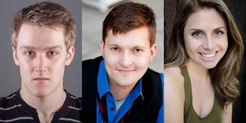 "The Rocky Horror Show" takes the Roxy stage Friday, October 25th with (L to R) Michael Spaziani as Dr. Frank N. Furter, Evan Taylor Williams as Brad and Ashley Harris as Janet.