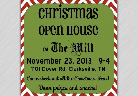 Christmas Open House at The Mill this Saturday.