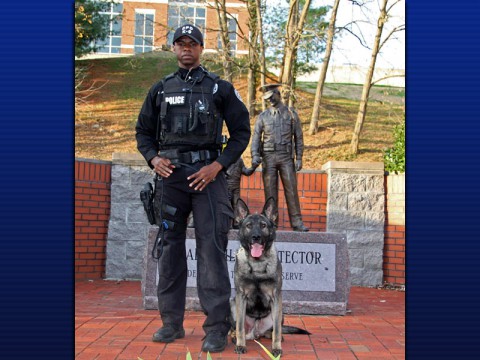 Clarksville Police K-9 Officer Keith Jones and Koda