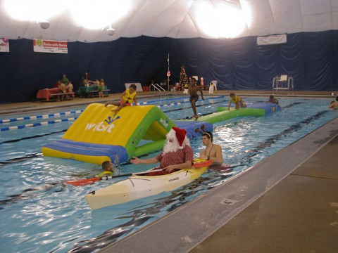 Swim with Santa at the Indoor Aquatic Center today from 2:00pm until 4:00pm.