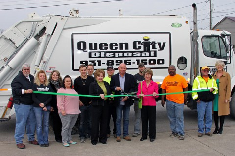 Clarksville-Montgomery County Green ribbon cutting ceremony for Queen City Disposal.