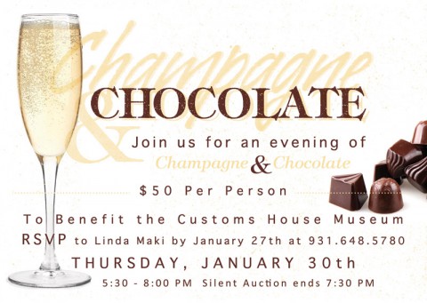 5th Annual Champagne and Chocolate Fundraiser for Clarksville's Customs House Museum.