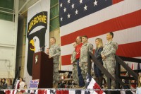 Brig. Gen. Mark R Stammer addresses the assembled troops