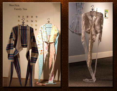 Two items from the Family Ties exhibit by Sher Fick  currently on display at the Customs House Museum