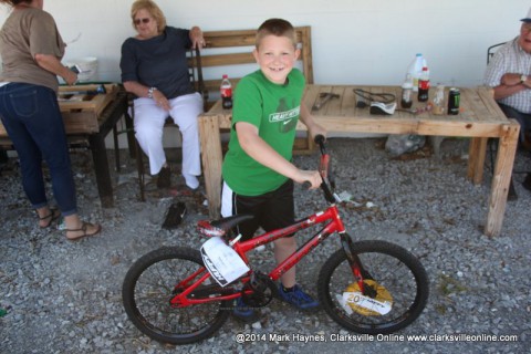 Eli Flanery was one of the lucky winners of a bicycle.