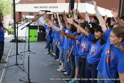 The Barksdale Elementary School Bengal PAC perform at the 2014 Rivers and Spires Festival