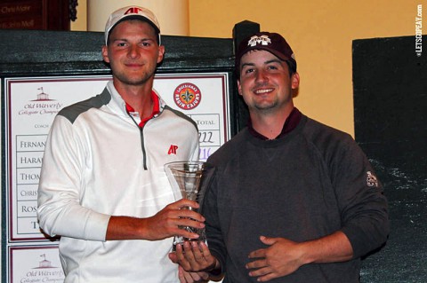 Austin Peay Marco Iten (left) and Mississippi State’s Barrett Edens (right) tie for first place at the Old Waverly Collegiate Championship. (APSU Sports Information) Austin Peay Marco Iten (left) and Mississippi State’s Barrett Edens (right) tie for first place at the Old Waverly Collegiate Championship. (APSU Sports Information)