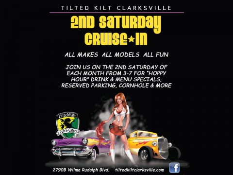 Clarksville's Tilted Kilt 2nd Saturday Cruise In