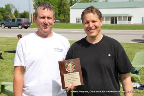 (L to R) Mike Sykes and Gary Ferguson won the Palmyra Volunteer Fire Department Cornhole Tournament.