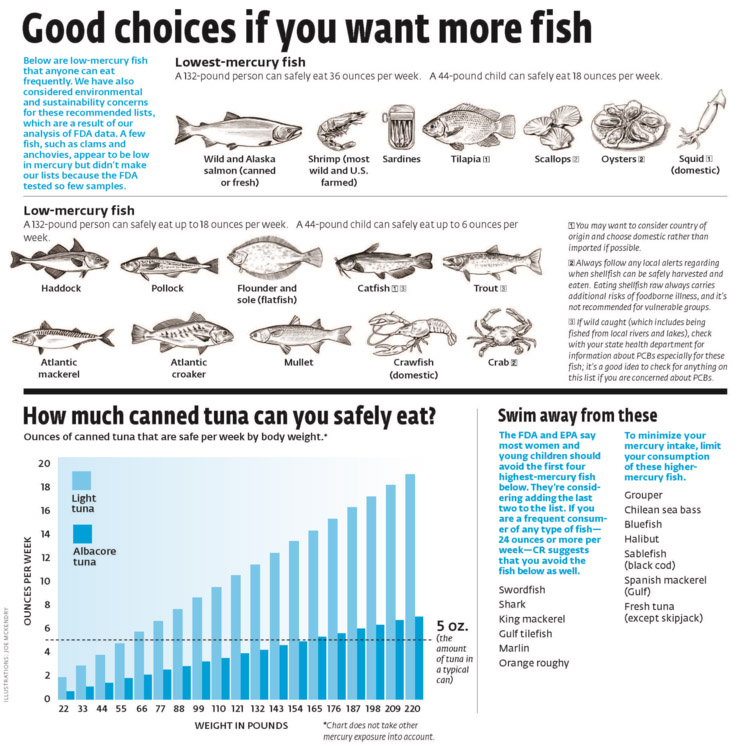 Seafood Mercury Levels Chart