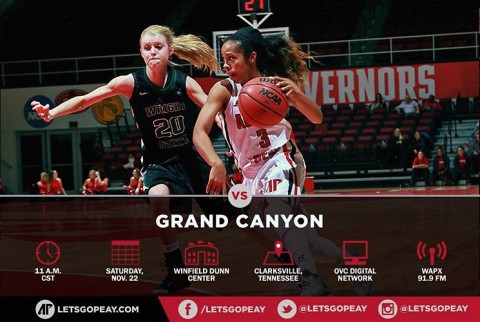 Austin Peay Women's Basketball plays early Saturday game vs. Grand Canyon at home. (APSU Sports Information) Austin Peay Women's Basketball plays early Saturday game vs. Grand Canyon at home. (APSU Sports Information)
