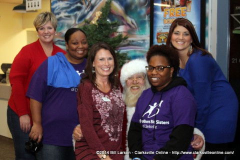 Big Brothers, Big Sisters of Clarksville Staff with Santa Claus