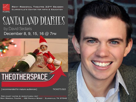 Ryan Bowie stars in The Santaland Diaries at the Roxy Regional Theatre.