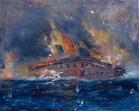  “The Battle of Fort Sumter” by Peach McComb.