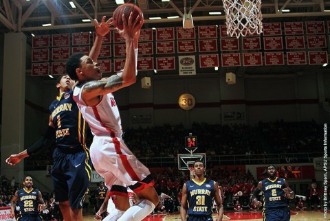 Austin Peay's Khalil Davis scored 23 points and grabbed 11 rebounds in loss to Murray State. (APSU Sports Information) Austin Peay's Khalil Davis scored 23 points and grabbed 11 rebounds in loss to Murray State. (APSU Sports Information)