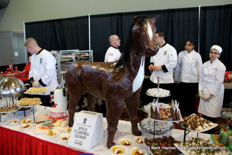 Fort Campbell Culinary Team's four-feet tall chocolate horse.