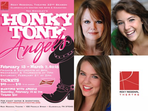 Honky Tonk Angels at the Roxy Regional Theatre stars (Top L to R) Jama Bowen, Corinne Bupp and Kristina Wilson.