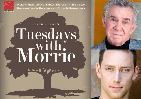 Roxy Regional Theatre's "Tuesdays with Morrie" stars (top) Jay Doolittle and Matthew Whitfield.