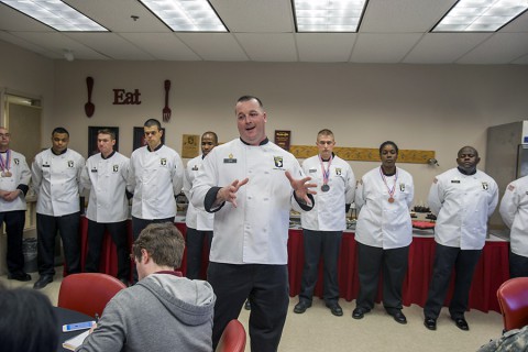 Members of the Fort Campbell Culinary Team are celebrated for their wins at the 40th Annual Military Culinary Arts Competitive Training Event during a special tasting event at the Austin Peay Center at Fort Campbell. (Beth Liggett, APSU)