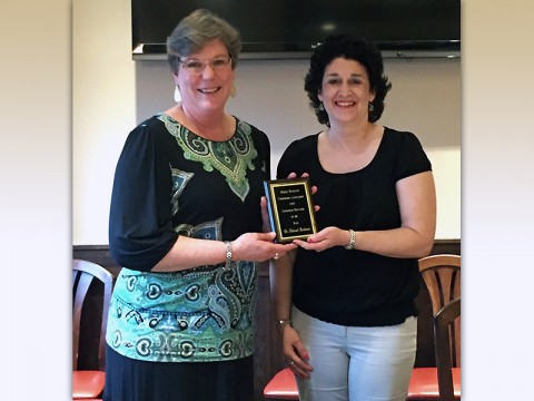 Dr. Deborah Buchanan (left) is pictured with Ashley Sievers (right), immediate past president and awards chair for MTCA.
