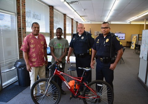 Jaquez Willis receives a new bicycle at the New Providence Community Policing Center Jaquez Willis receives a new bicycle at the New Providence Community Policing Center