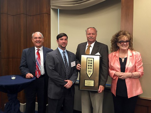 (L to R) Derrick Crandall CRT Co-Chair; Nick Powell, Montgomery County Engineer; Jerry Allbert, Montgomery County Parks Director; and Marianne Fowler, CRT Co-Chair