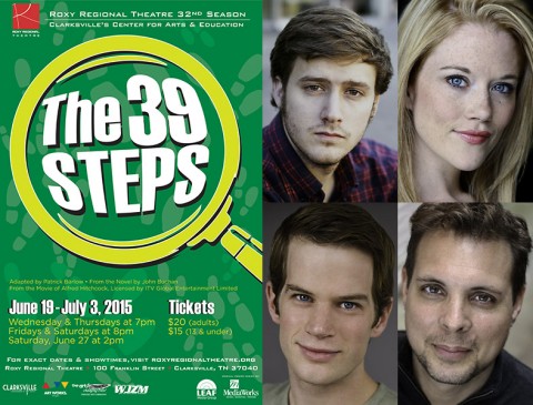 "The 39 Steps" stars (Top L to R) Eli Jolley, Alicia Jayne Kelly, Josh Bernaski and Daryl W. Phillipy.