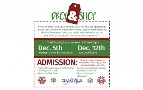 Clarksville Parks and Recreation to host Drop and Shop’ holiday events