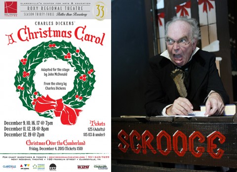 A Christmas Carol" plays at the Roxy Regional Theatre December 9th - December 19th.