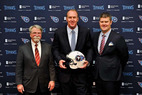 Tennessee Titans president Steve Underwood (left) during a press conference with new head coach Mike Mularkey (center) and new general manager Jon Robinson (right) at Saint Thomas Sports Park. (Jim Brown-USA TODAY Sports) Tennessee Titans president Steve Underwood (left) during a press conference with new head coach Mike Mularkey (center) and new general manager Jon Robinson (right) at Saint Thomas Sports Park. (Jim Brown-USA TODAY Sports)