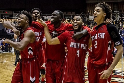 Austin Peay Men's Basketball upsets Tennessee State Thursday night to advance to OVC Tournament semifinals. (APSU Sports Information) Austin Peay Men's Basketball upsets Tennessee State Thursday night to advance to OVC Tournament semifinals. (APSU Sports Information)