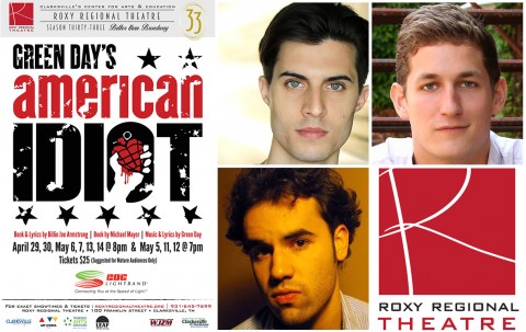 Roxy Regional Theatre's "American Idiot" stars (Top L to R) Joseph Spinelli, Charles Robinson and Ryan Alvarado.