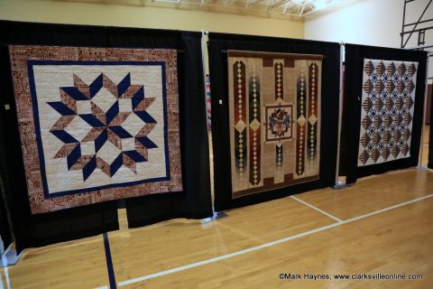 Quilts of Valor on display at Rivers and Spires Quilts of the Cumberland Exhibit.