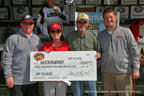 Husband/wife team of Frank and Connie Fisher from Clarksville came in First Place at 21st Annual APSU Governors Bass Tournament.