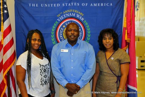 (L to R) Evelyn Adams, Willie Celestine, and Rhonda Clemmer, employees of Operation Stand Down Tennessee in Clarksville.