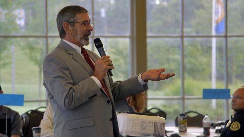 Tom Suddreth speaks with CMCSS Teachers and Business Partners.