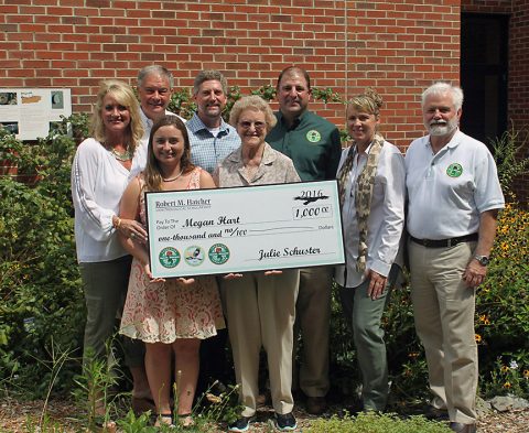 Megan Hart has received the honor of being the first recipient of the Robert M. Memorial Scholarship. To Megan’s right is Mr. Hatcher’s wife, Betty. Also pictured from left are the Hatchers’ daughter, Terri Hatcher Goodwin, TWRA Executive Director Ed Carter, the Hatchers’ son, Jerry, TWRA Bird Conservation Coordinator, David Hanni, Tennessee Wildlife Resources Foundation Executive Director, Julie Schuster, and TWRA Biodiversity Division Chief, Bill Reeves. The presentation was made on the campus of Austin Peay State University in Clarksville.