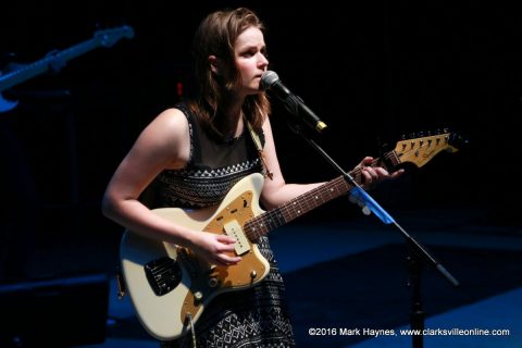 Madeleine performing on the Miller Lite Stage Friday night at Clarksville's Riverfest.