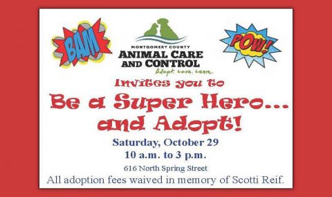 Montgomery County Animal Care and Control hosts "Be A Super Hero ... and Adopt!" on October 29th