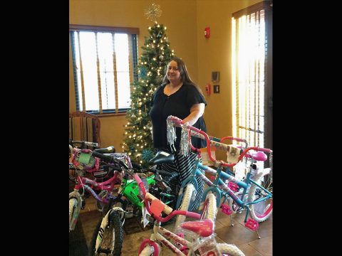 Kathy Knobel with some of the Angel Tree Donations
